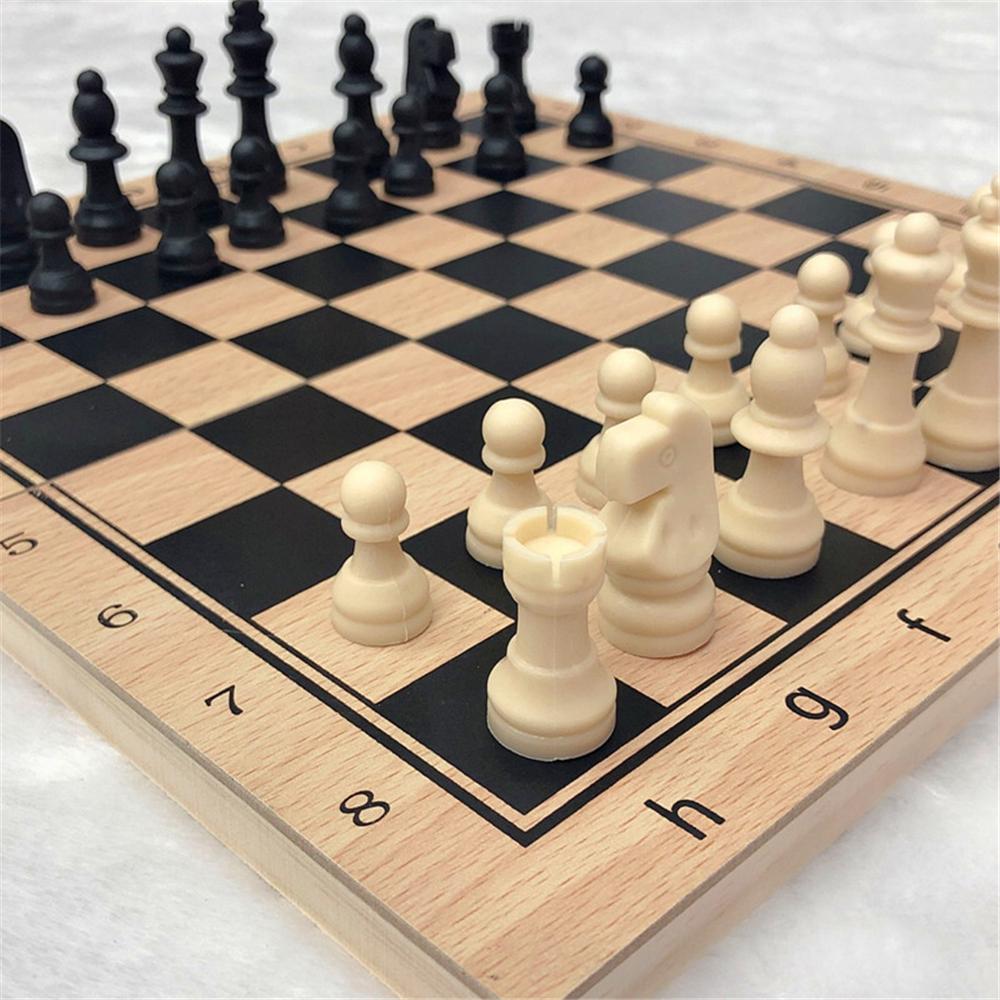 Three-in-one Chess Toy, Wooden Material ,Leisure Entertainment Game ,Foldable, Multi-function, Portable, Puzzle Chess, Boy Girl