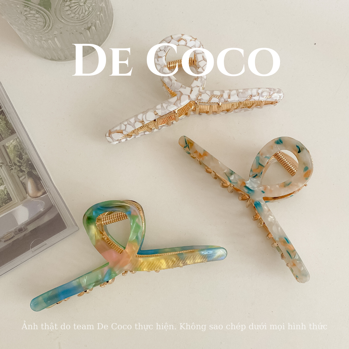 Kẹp càng cua Hàn Quốc, kẹp tóc nữ Hot trend Marble De Coco