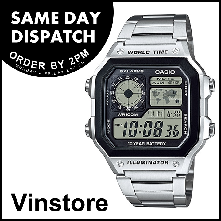 [Vinstore] Casio AE-1200 Royale World Time Illuminator Digital ...