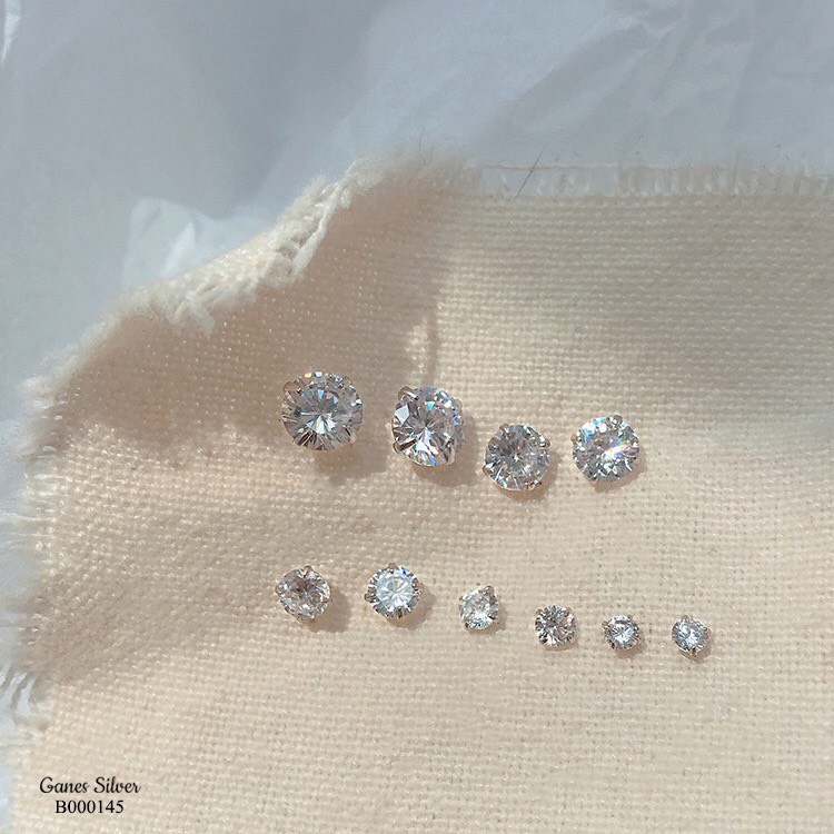 Bông tai titan đá pha lê sáng chíu 4mm ĐV: 2 chiếc BT01