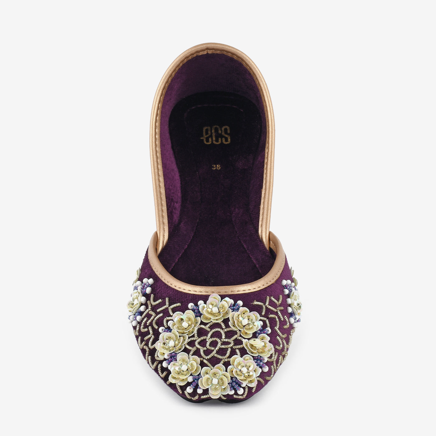 ECS Velvet Bloom Flat Khusa For Women. 