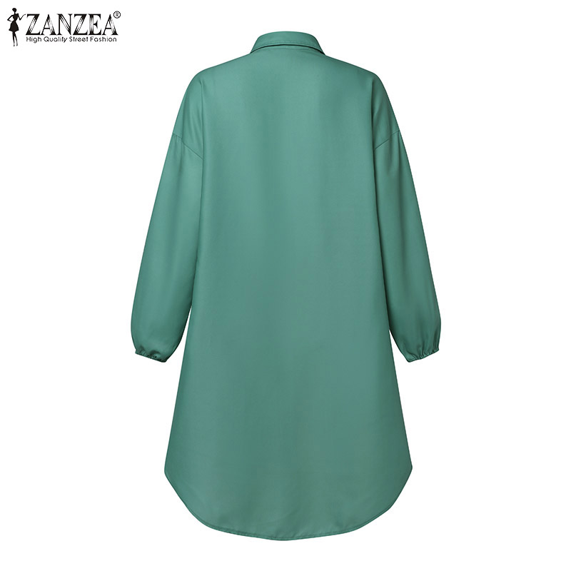 ZANZEA%20Korean%20Style%20Women's%20Dress%20New%20Fashion%20Lantern%20Sleeve%20A-Line%20Shirtdress%20Floral%20Printed%20Midi%20Dresses%20-%20Image%207