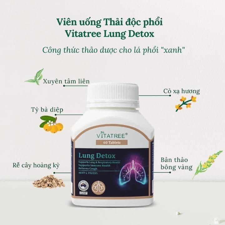 (B_Dương) Viên Uống Thải Độc Phổi Vitatree Lung Detox Úc 60v