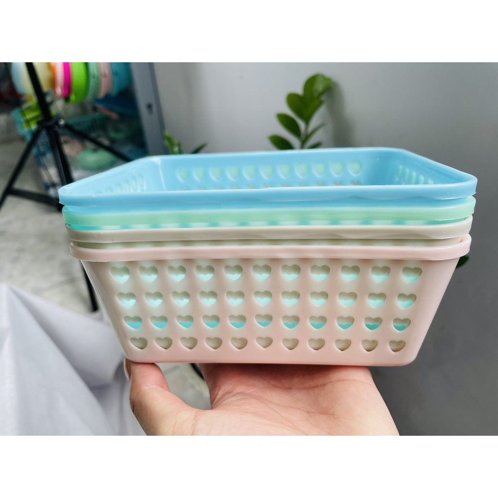 Rổ chữ nhật hình tim TỰ LẬP TL207 - 12cm - (Giao Màu Ngẫu Nhiên)