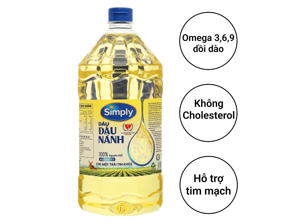 Dầu Ăn Đậu Nành Simply 2L - Giàu Omega 3,6,9 - Không Cholesterol [Thương Hội Shop] thumbnail
