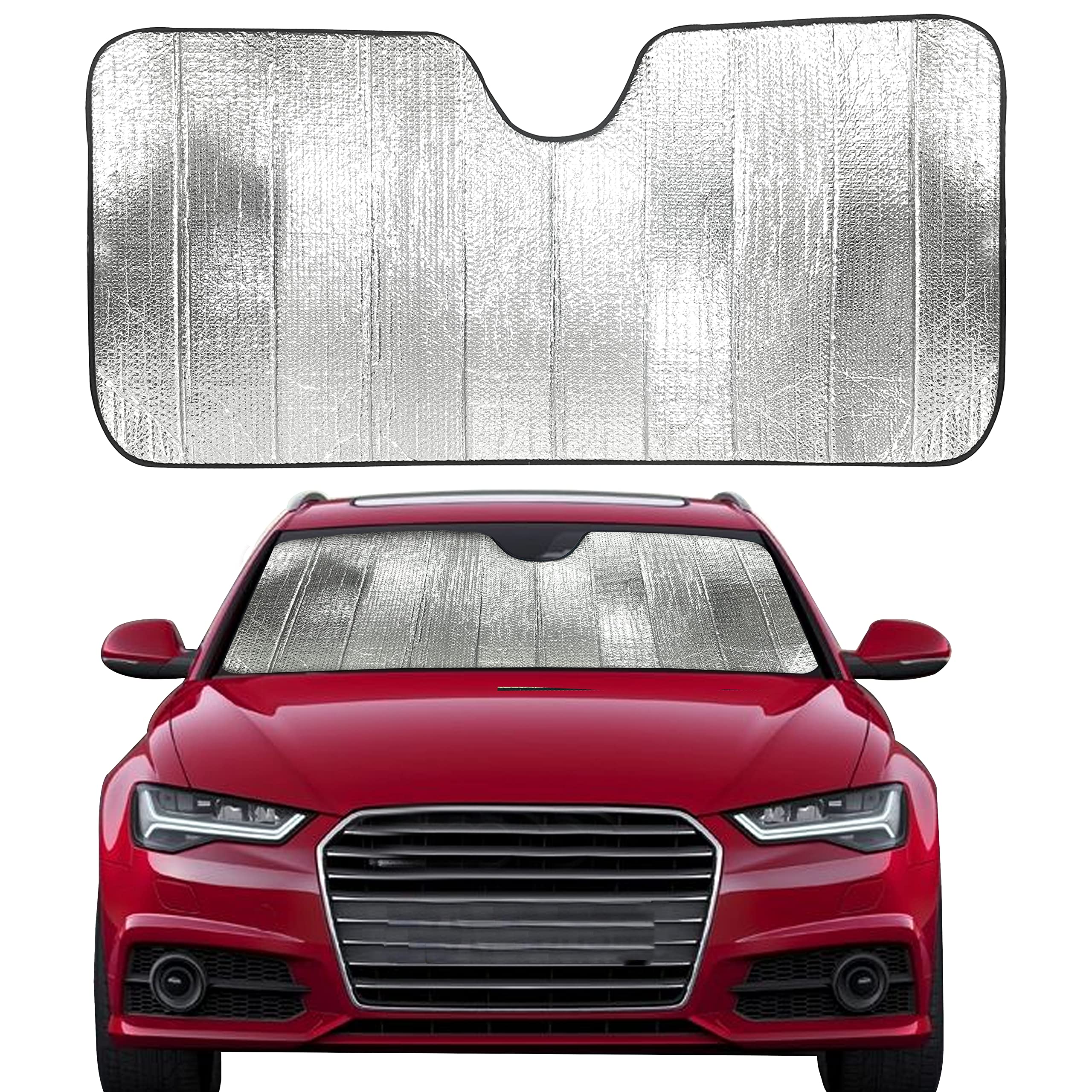 2pcs Car Sunshade Front Rear Window Curtain Shade Sun Protector Windshield Visor Cover Foldable Baby Retractable UV Protection