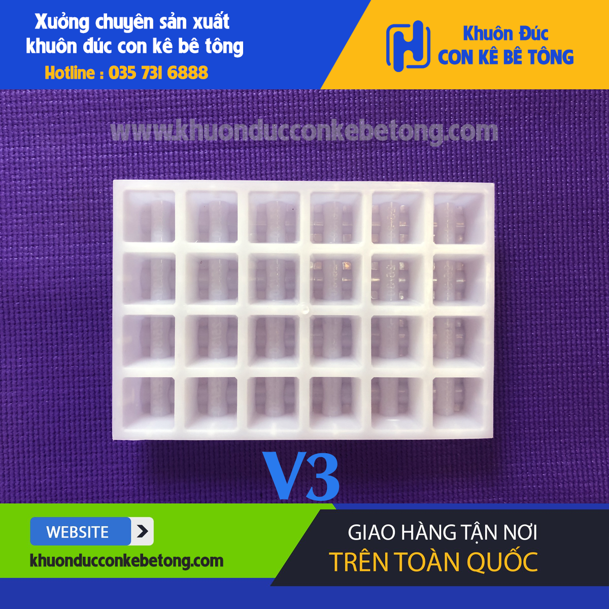 Khuôn đúc con kê bê tông dầm sàn đa năng v3