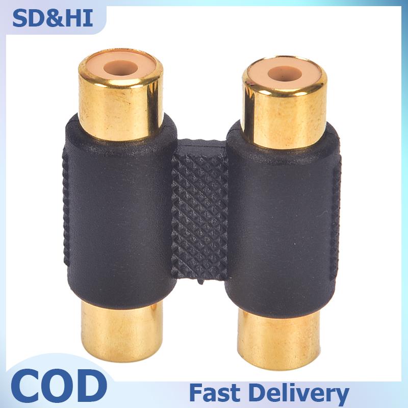 SD&HI Đôi 2 x RCA Phono Coupler nữ để Nữ âm thanh video nối adapter Vàng