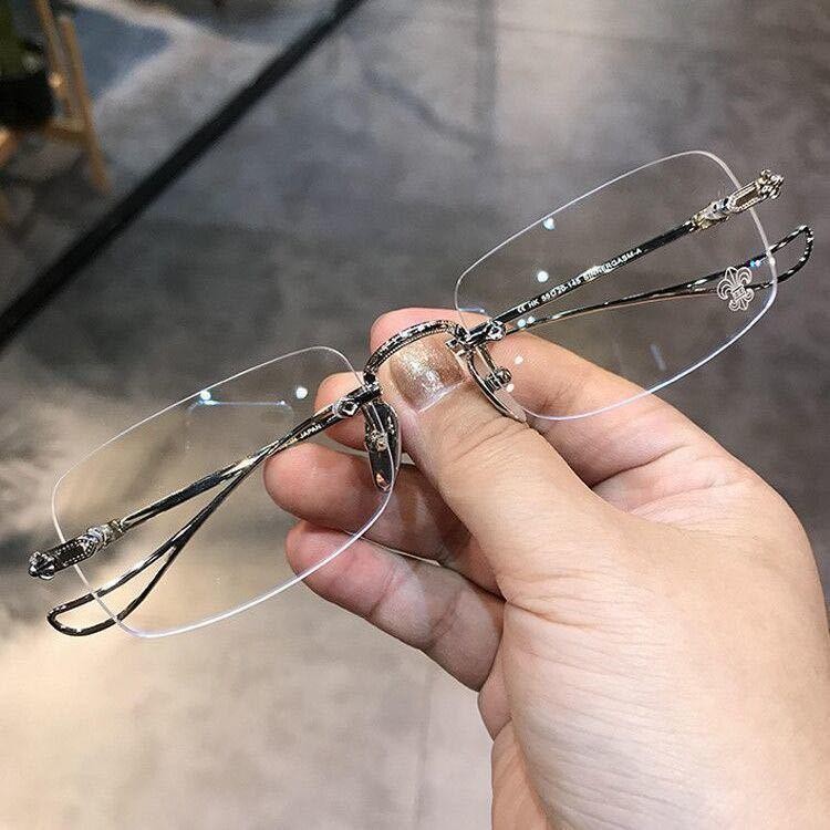 New Photochromic Anti Radiation Frameless Glasses For Women Men Rimless Transition Glasses Shades No Frame Eyeglass Computer Eyewear.