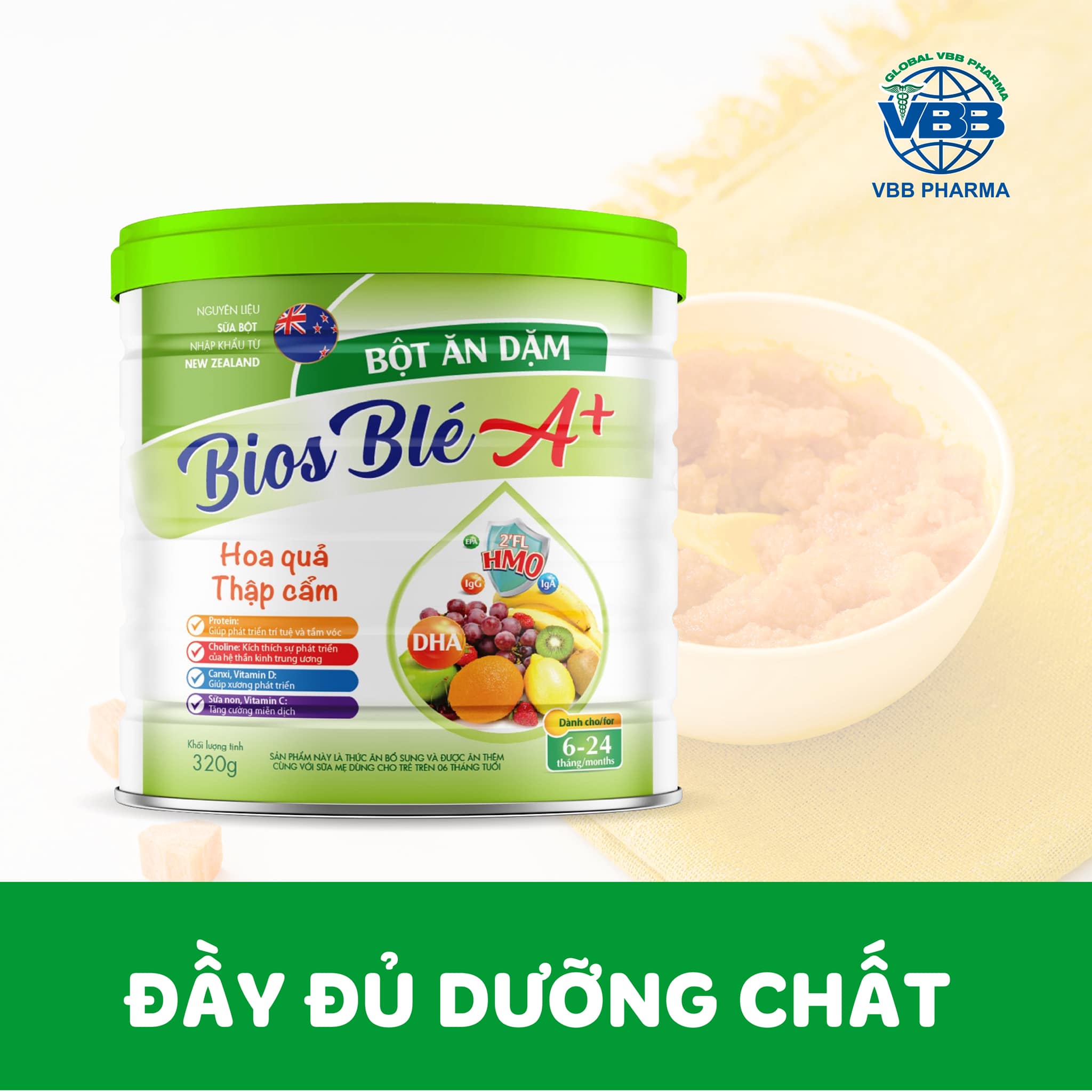 bột ăn dặm cho bé từ 4 tháng trở lên.bột Biosle A+ đủ 7 vị cho bé