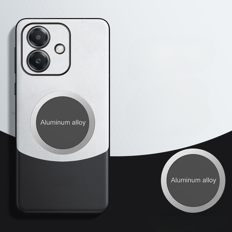 For OPPO A3 / A3X / A3i Phone case 360 Degrees Protection Leather Soft Border Anti-fingerprint Color Blocking Design Car Navigation Holder Ring For OPPO A3 A3X A3i Cover casing HP.