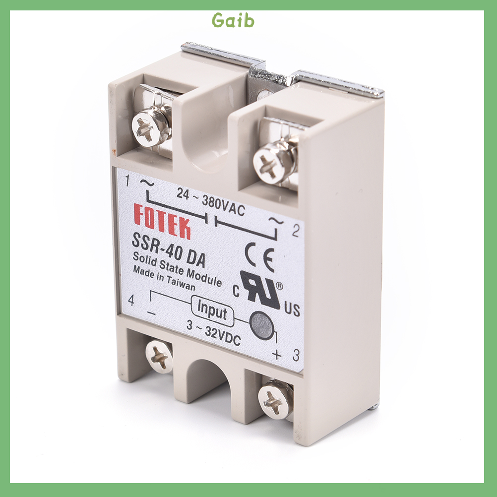 Gaib Industrial Solid State Relay SSR 40A with Protective Flag SSR-40DA 40A DC control AC