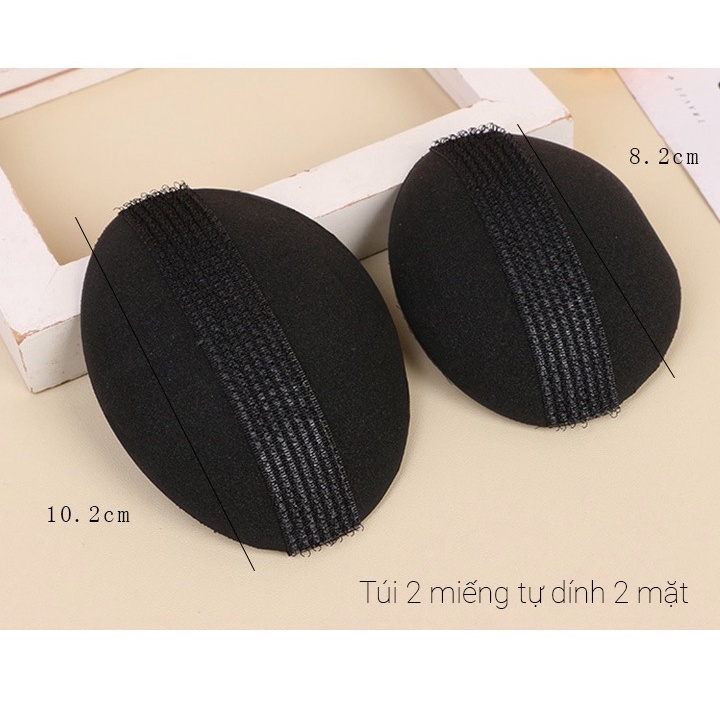 Cài độn tóc phồng 2 bên, kẹp độn phồng mái tóc giả, độn phồng chân tóc 9cm