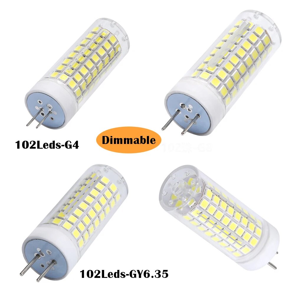 Giao hàng nhanh⚡Bóng Đèn Led Mini Dimmable G4 G9 E11 E12 E14 E17 Ba15d GY6.35 10W 102 Đèn LED bóng đèn Ngô thay thế 80W đèn Halogen 220V 110V cho nhà