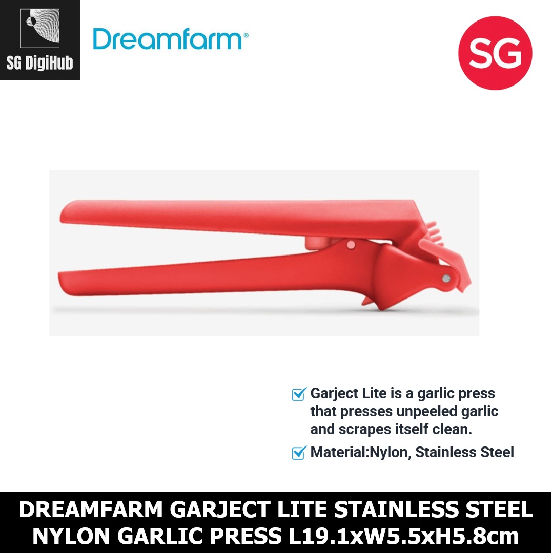 Dreamfarm Garject Garlic Press - Stainless Steel and Red