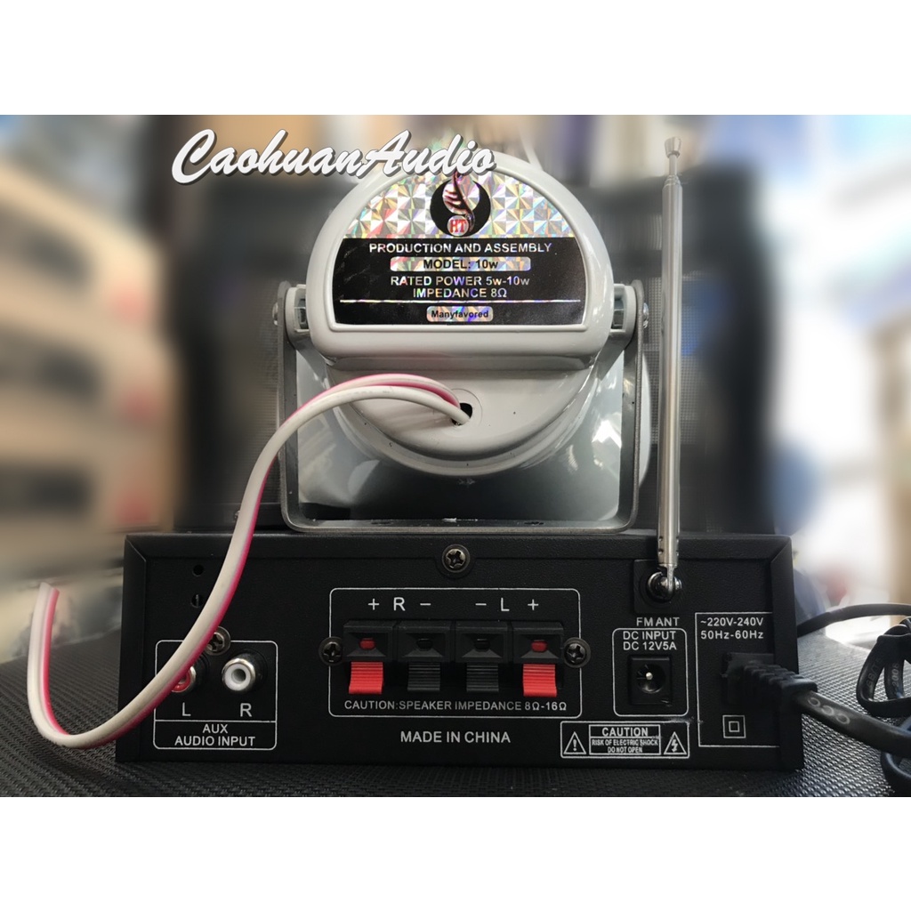 Combo Amply mini 12V có bluetooth và Loa Nén 10W