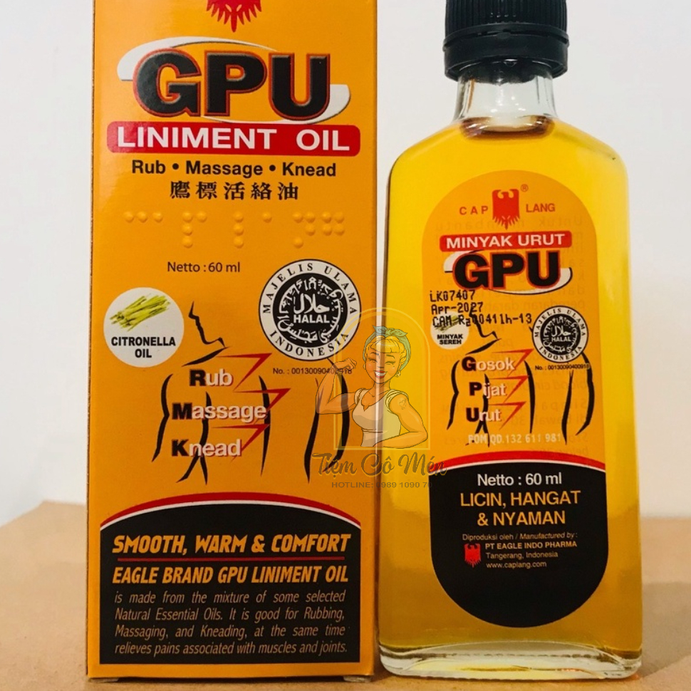Dầu xoa bóp MINYAK URUT GPU 60ml chính hãng