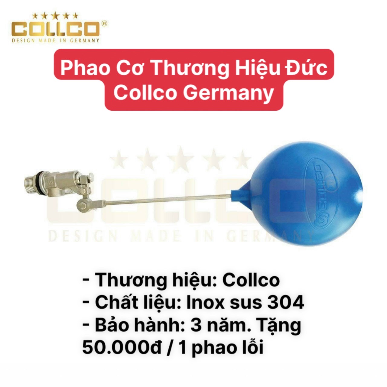 Phao cơ inox 304 col.lco cao cấp