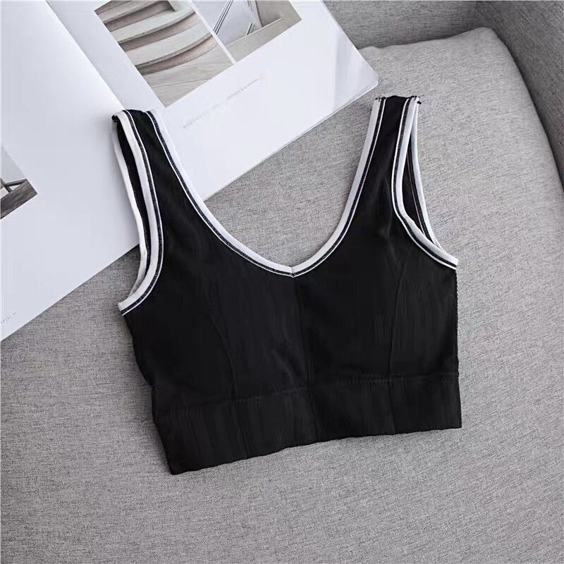 [HCM]ÁO BRA CROPTOP VIỀN CỔ V