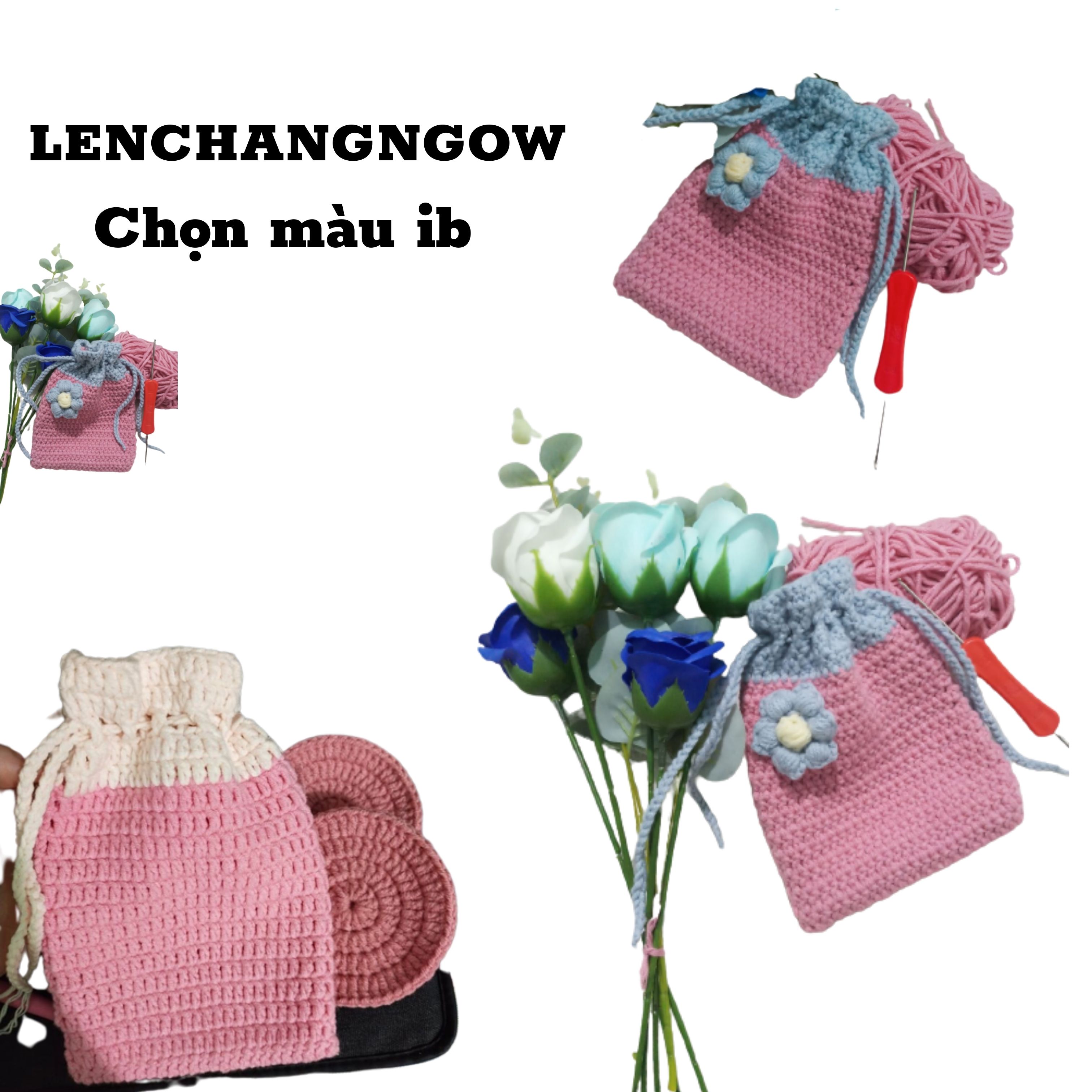 Túi len mini đựng tiền, son,... dễ thương
