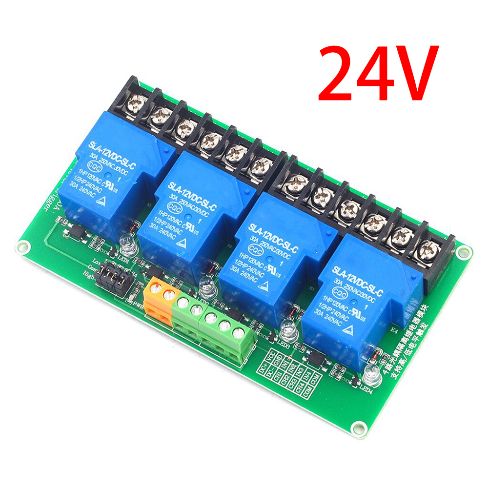 Shockley ac250v 30a 4 channel relay module high power dc5v 12v 24v high low level trigger switch module