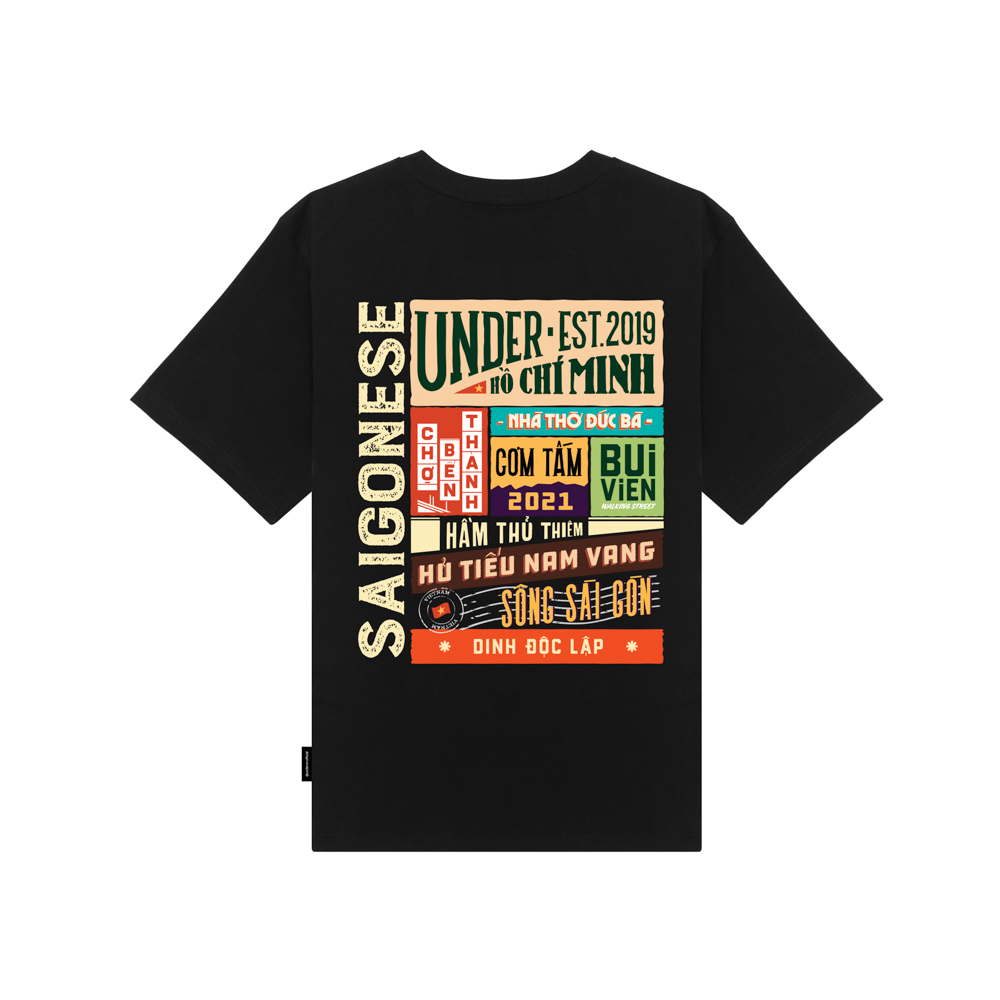Áo thun UNDER Sài Gòn (Đen) - Saigonese Tee/ Black - UTS006A