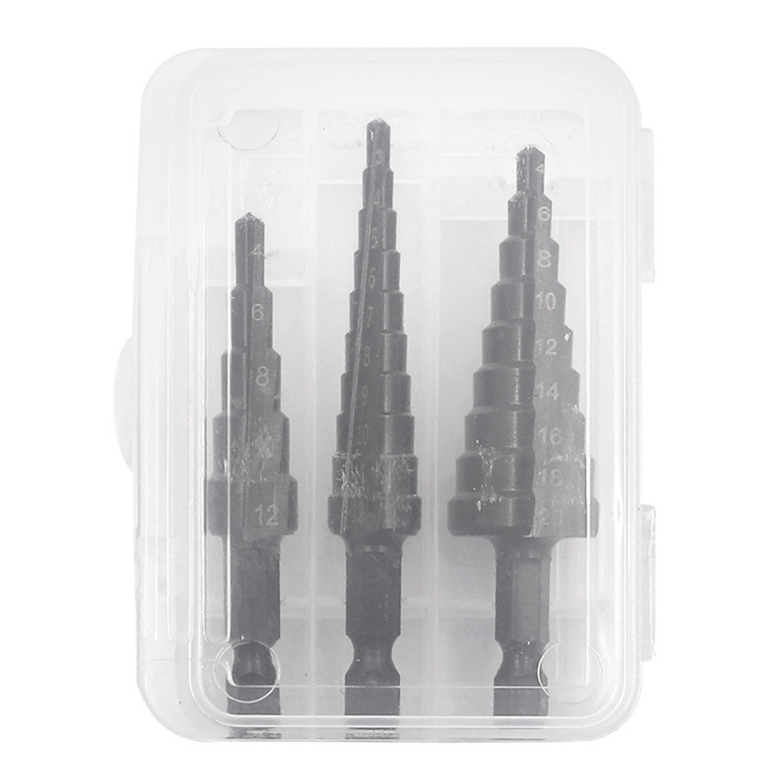Farfi 3Pcs Step Drill Bit Sharp High Hardness High-Speed Steel Hex Shank Straight Groove Step Drill Bit Home Supply 3Pcs Industrial Drill