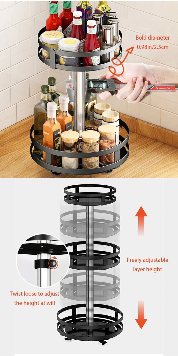 XINLANYASHE [Miễn Phí Vận Chuyển]Countertop Xoay Giá gia vị phòng tắm mỹ phẩm giá lưu trữ nhiều lớp lưu trữ nhà bếp Xoay Giá gia vị