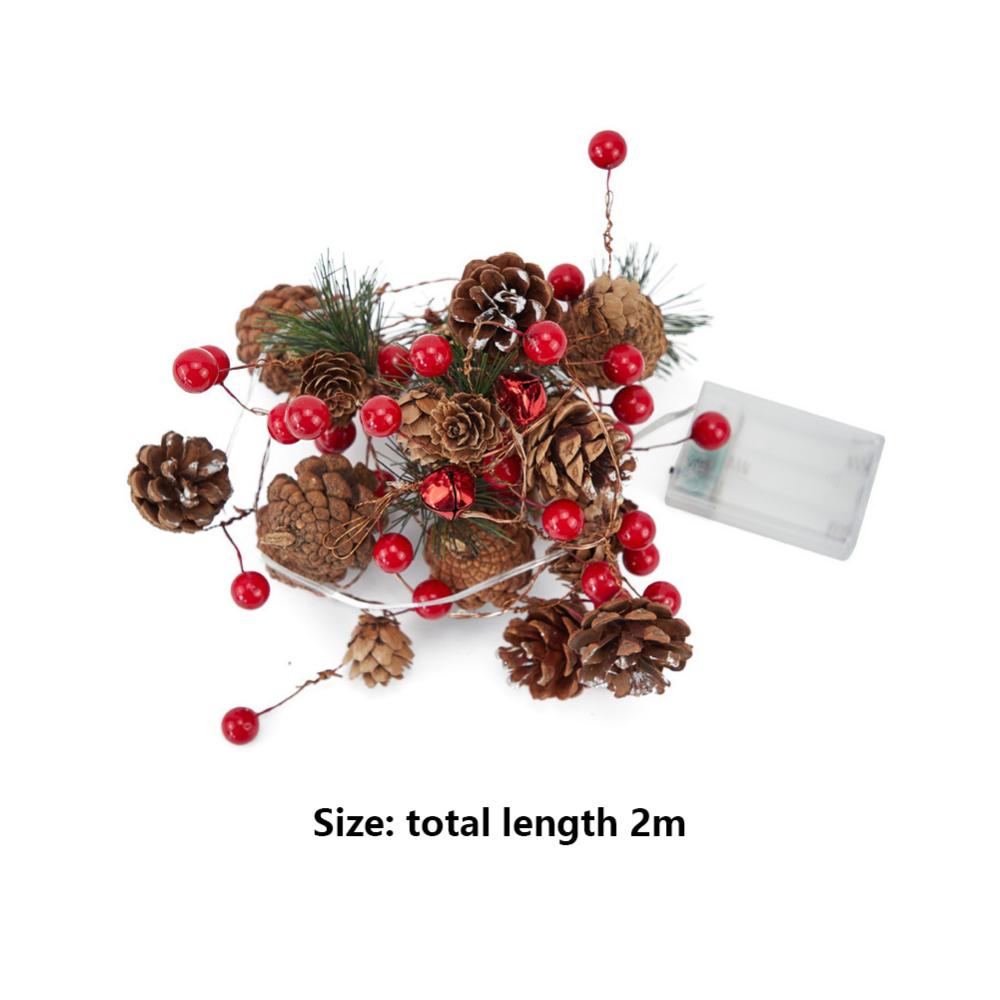 Christmas String Lights 2M Christmas Pine Cone LED String Light Decor Battery Operated Warm White Lights Xmas Home Decor