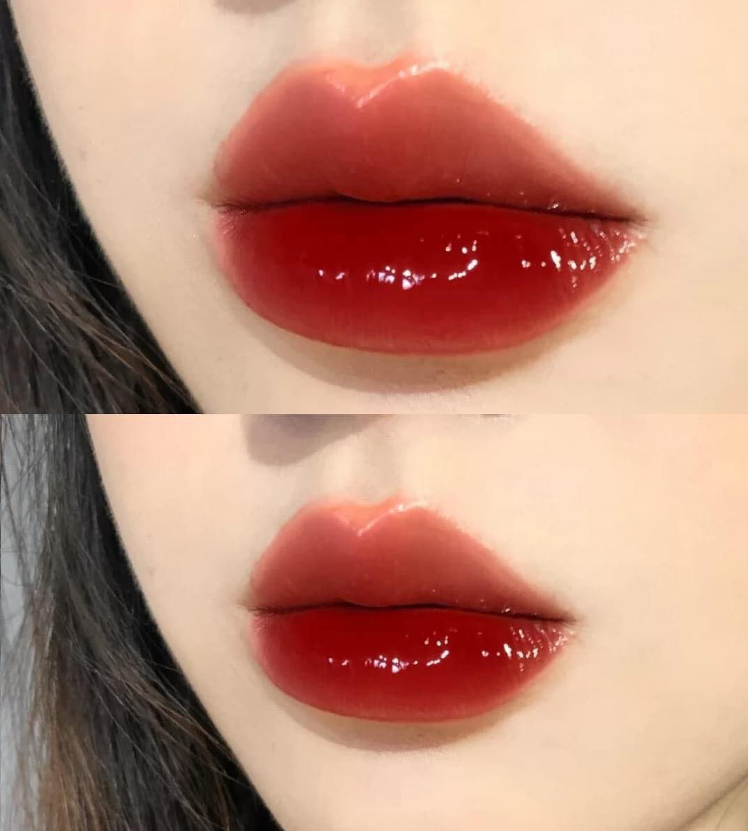 son romand bóng màu 13 đỏ nâu ánh cam (Romand Juicy Lasting Tint 13)