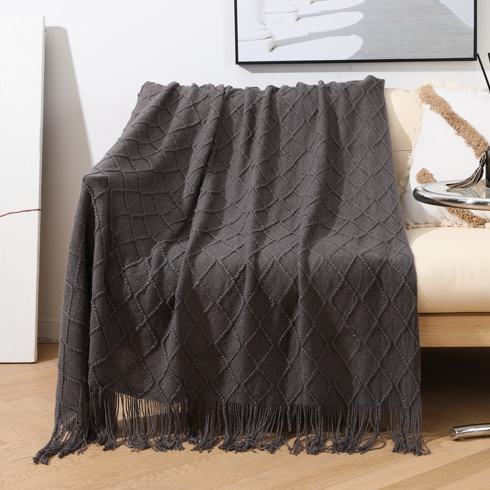 Nordic Knitted Sofa Air Conditioning Blanket Office Nap Shawl Blanket Knee Blanket Home Decoration Blankets
