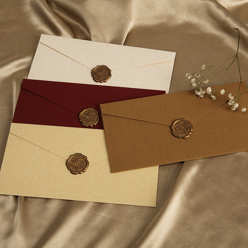 NEW 【Special offer】10pcs/pack 22*11cm Cloth Texture Paper Envelope for Letters Envelope for Wedding Invitation Mailers. 