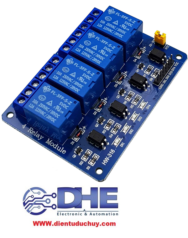 MODULE 4 RELAY - 12VDC - OPTO CÁCH LY