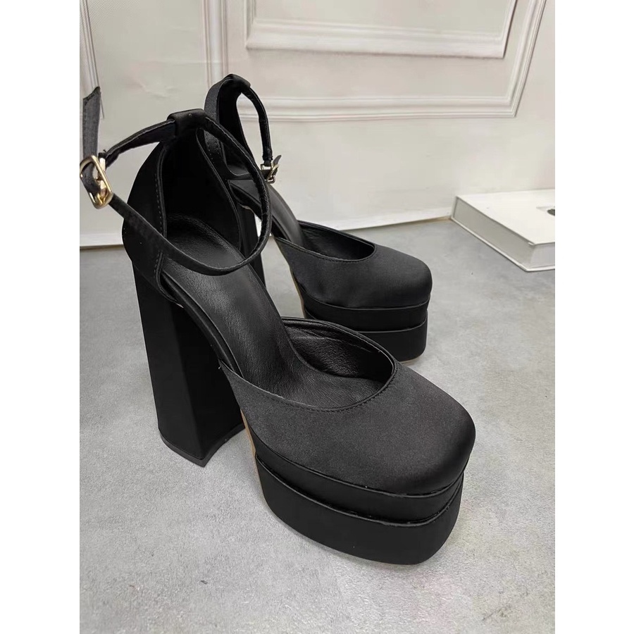 ✁►❖ giày cao gót bít mũi siêu cao đế 10cm hk04