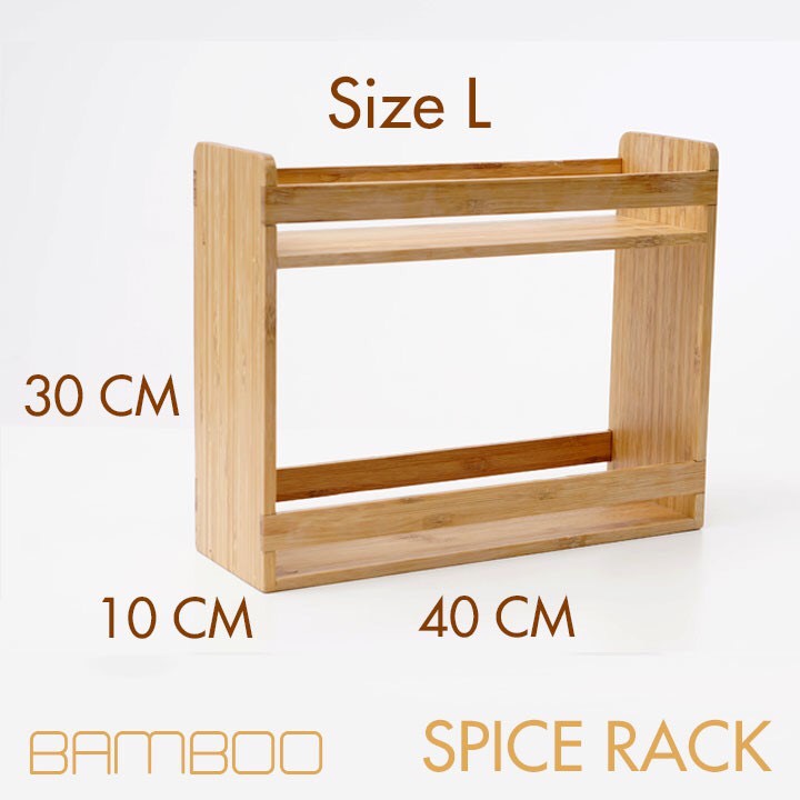 Kệ gia vị gỗ tre 2 tầng cao cấp
