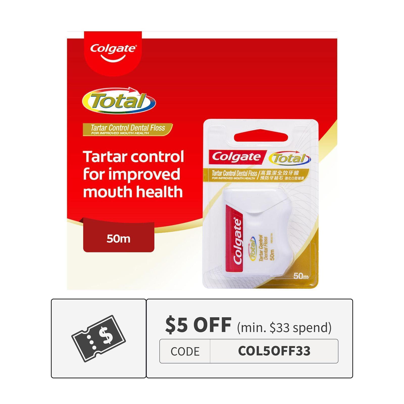 Colgate Dental Floss with Tartar Control (50m) Lazada Singapore