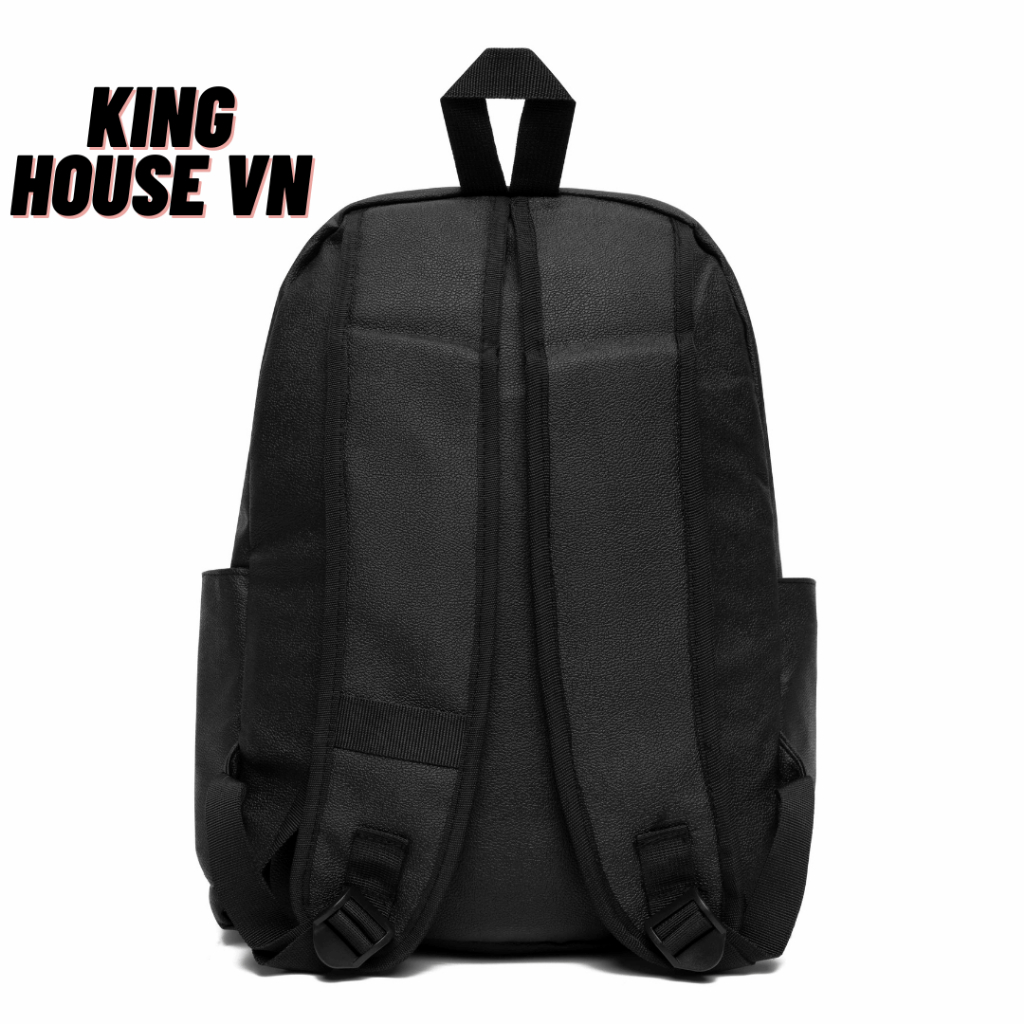 [VOUCHER 8%]Cặp Da Chống Nước Balo Thiêu CHữ King Màu Đen