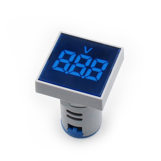 22mm Square Diy Mini Digital Voltmeter Ac 12-500v Volt Voltage Tester Meter Power Led Indicator Pilot Lamp Display. 
