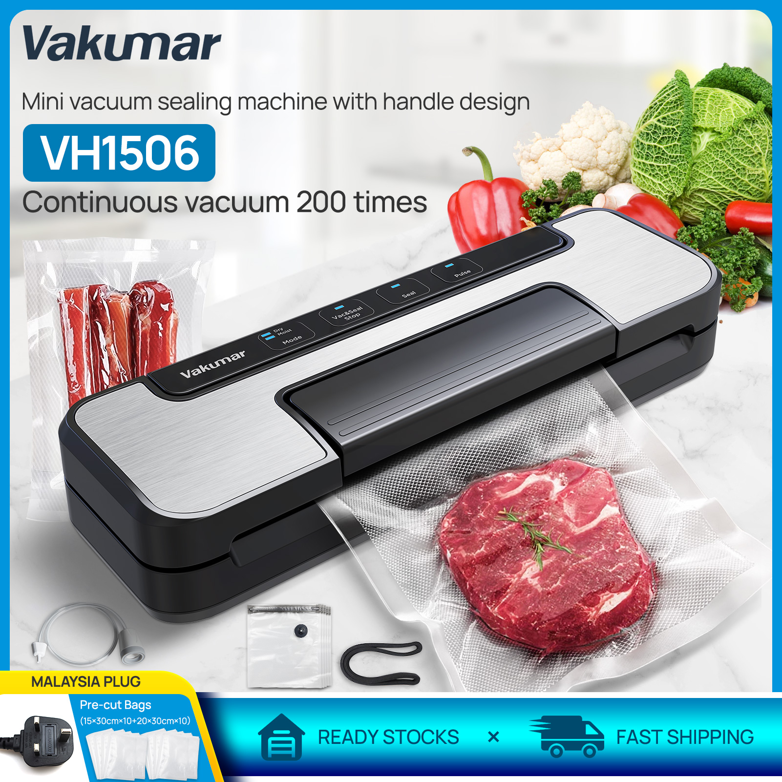  Vakumar Vacuum Sealer Machine 5186 90Kpa Food Vacuum