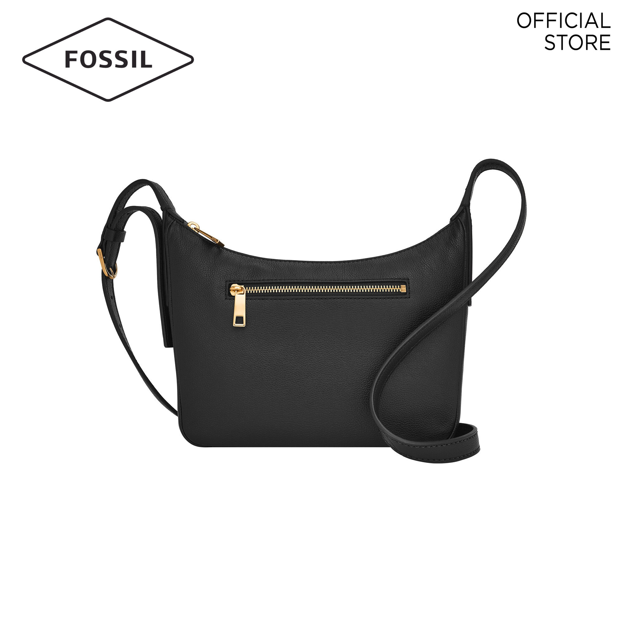 Fossil Women's Taryn Leather Crossbody Purse Handbag, Black (Model:  ZB1894001): Handbags