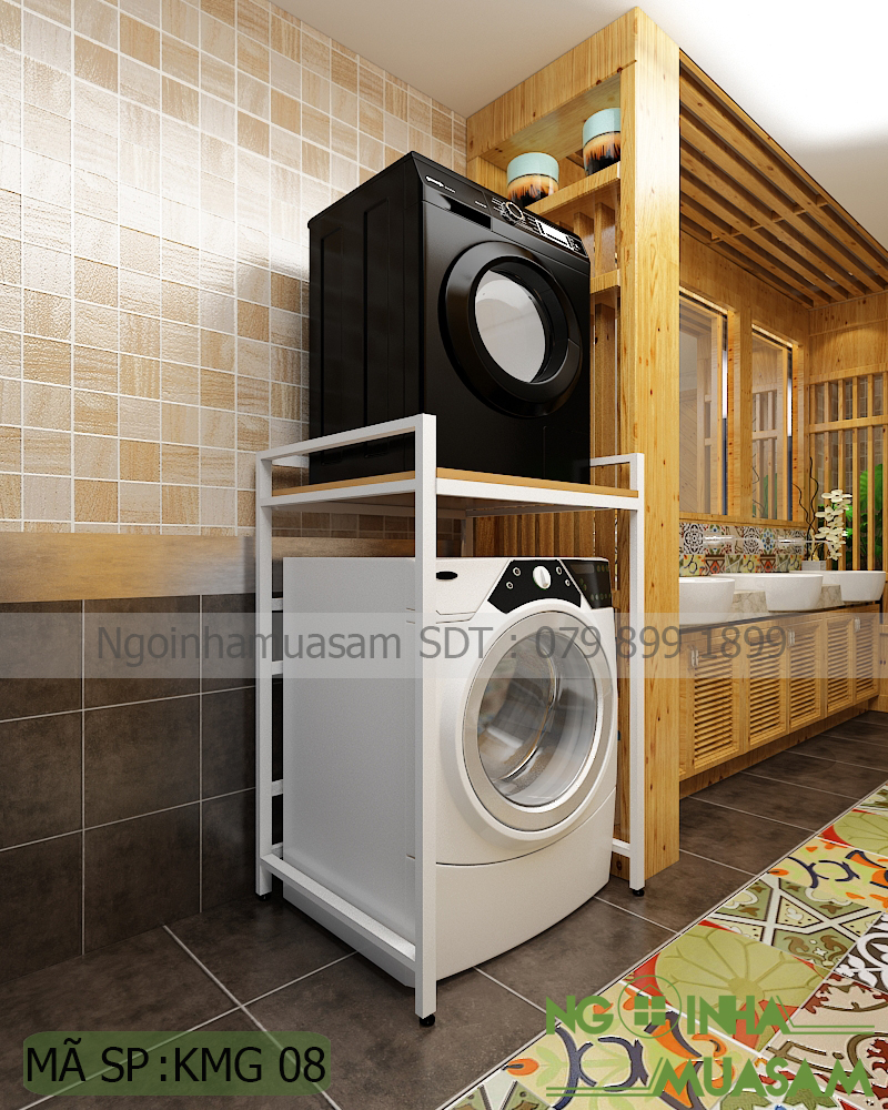 KỆ MÁY GIẶT , MÁY SẤY - KMG08