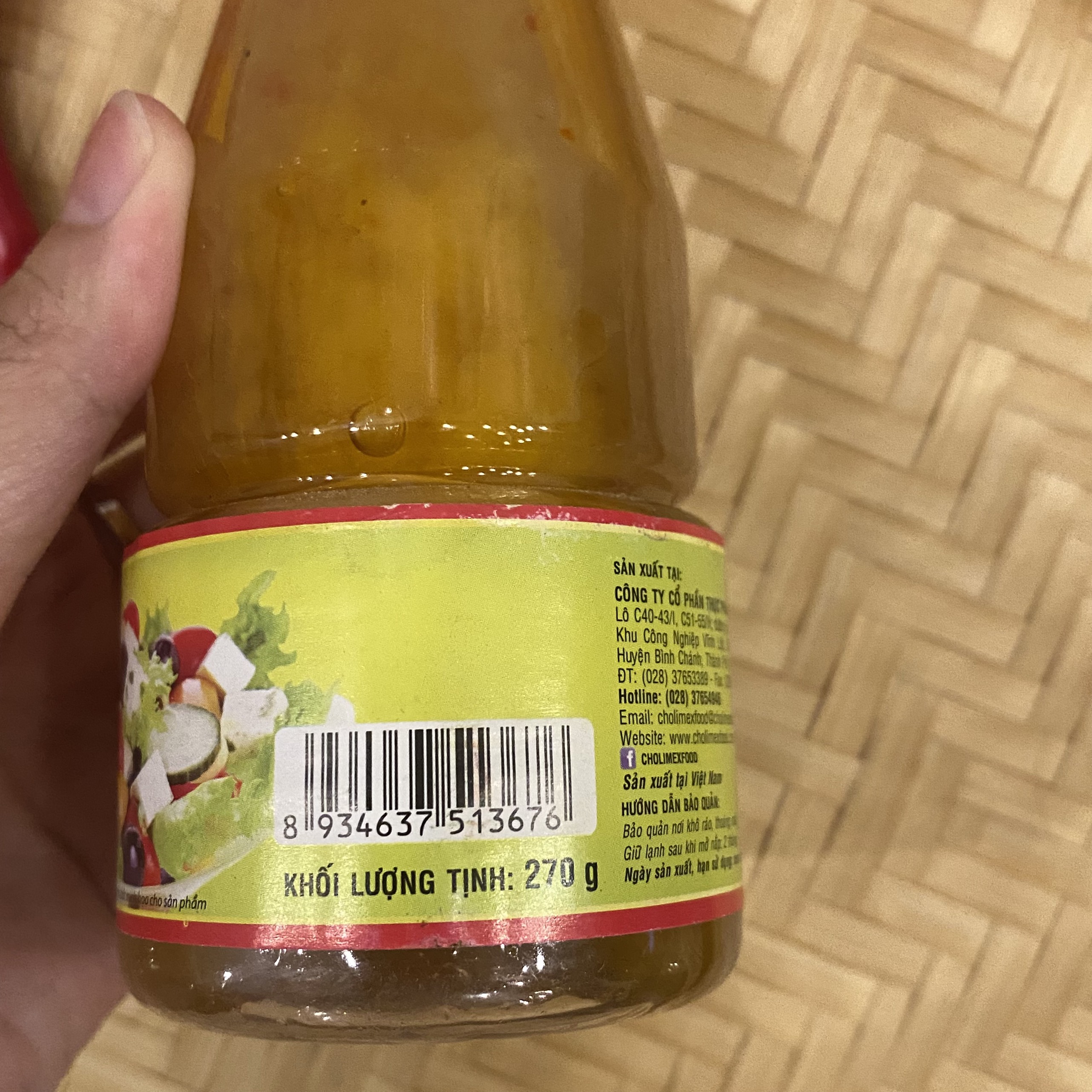 DẦU GIẤM  TRỘN XÀ LÁCH CHOLIMEX 270GR