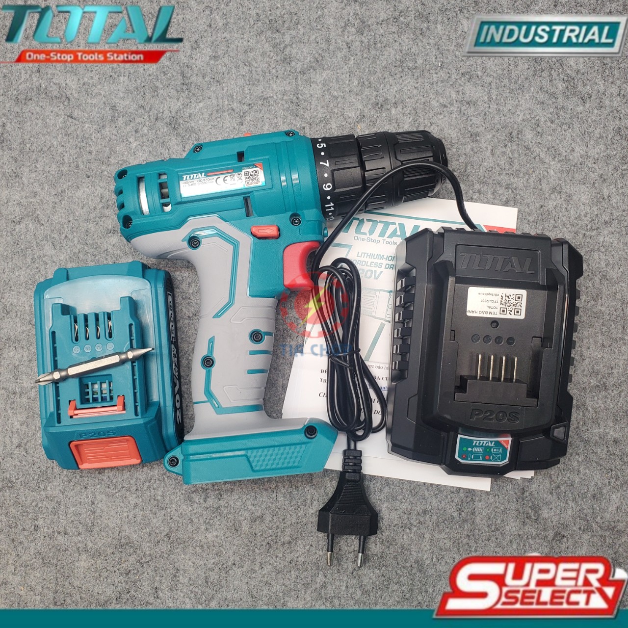 MÁY KHOAN VẶN VÍT DÙNG PIN TOTAL 20V TDLI20011