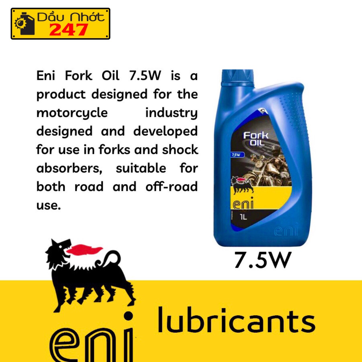Dầu phuộc Eni (Agip) Fork 7,5W 1L