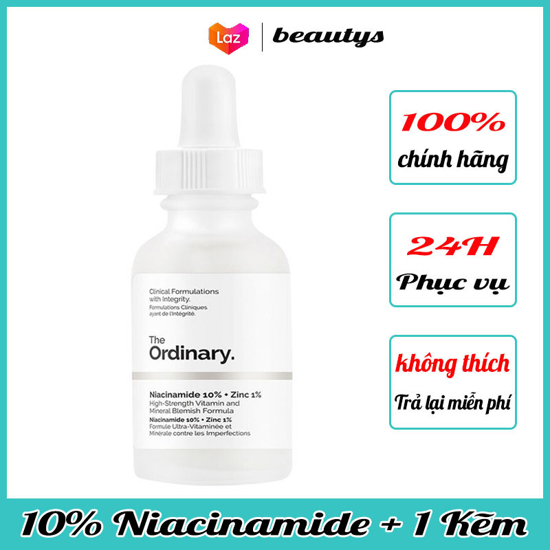 Serum the ordinary niacinamide10% + 1% Kẽm 30ML chính hãng giảm mụn giảm thâm kiềm dầu kem dưỡng ẩm da mặt dưỡng trắng da mặt