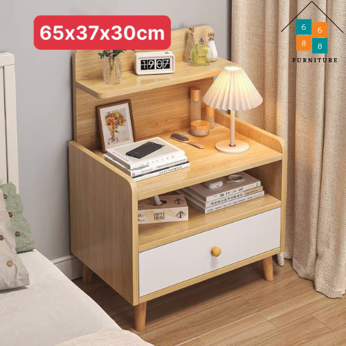 Tặng Tua Vít - Tủ Đề Đầu Giường - Tab Đầu Giường Gỗ MDF Cao Cấp Màu Gỗ Có Khóa An Toàn Lắp Ráp Dễ Dàng