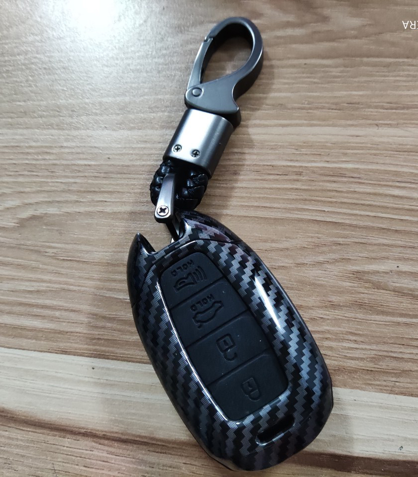 Ốp chìa khóa xe SantaFe 2020, Accent 2018 2019 2020 3 nút + kèm móc khóa MCB