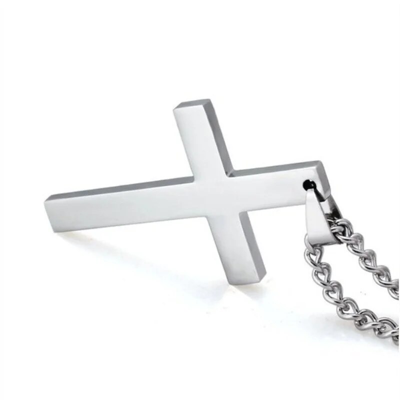 Gold Plate Stainless Steel Cross Necklace Large Rope Chain Hip Hop 24