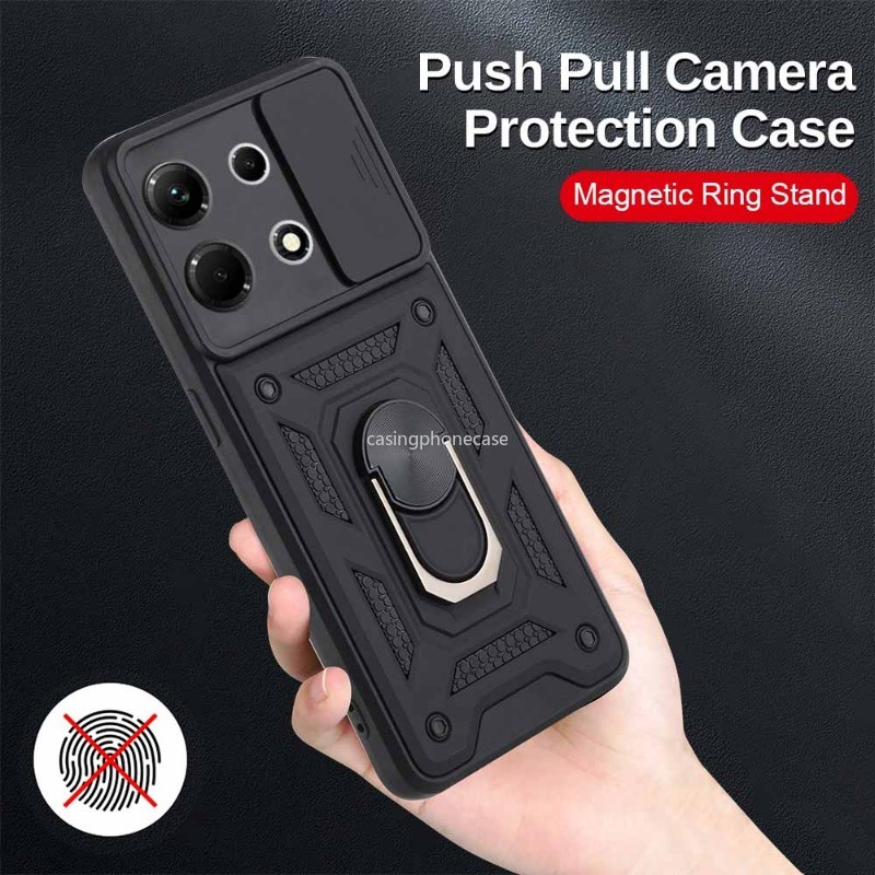 Armor Phone Case For Infinix Note 40 30 Pro Plus ProPlus Pro+ VIP 40Pro+ 30VIP 30Pro Note30 Note40 4G 5G 2023 2024 Casing Shockproof Ring Stand Holder Full Protect Soft Edge Anti Fall Back Cover