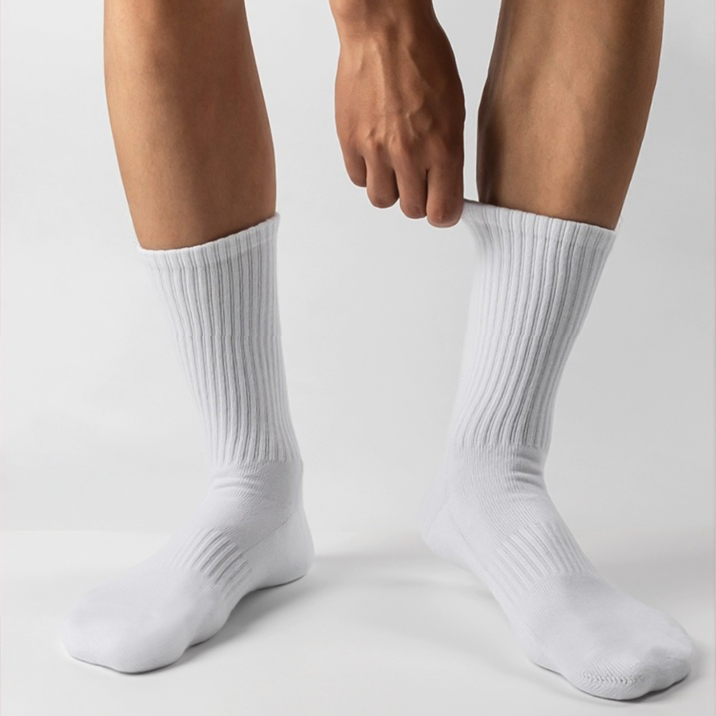 Combo 03 đôi tất cổ cao Cotton 100% cao cấp hút ẩm thoáng khí - thương hiệu SIXMEN Luxury